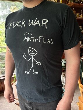 American Apparel • Vintage 2000s Anti War Love Anti-Flag Punk Band T Shirt